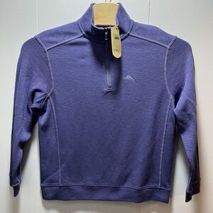 Tommy‎ Bahama Mens Size Small 1/4 Zip Pullover Sweater Coastal Violet Purple NEW